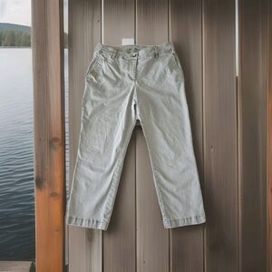 Tommy Bahama Womens Crop Trouser Pants Size 8 Green Stretch Straight Leg 32x23